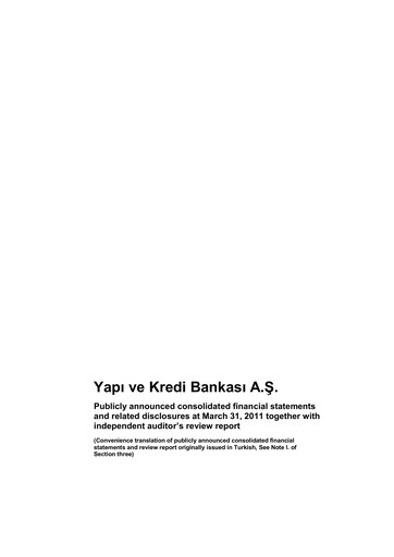 Thumbnail Yapı Kredi
 Quarterly Report 2011-q1