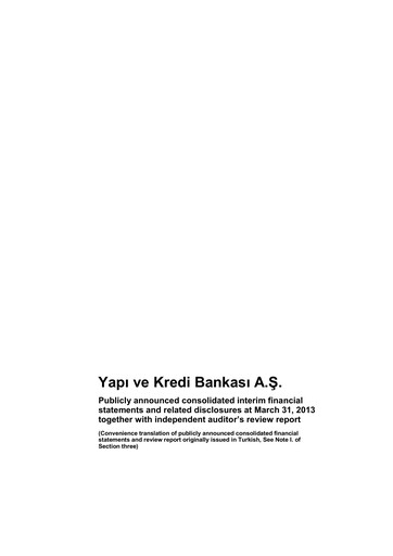 Thumbnail Yapı Kredi
 Quarterly Report 2013-q1