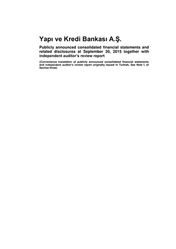 Thumbnail Yapı Kredi
 Quarterly Report 2015-q3