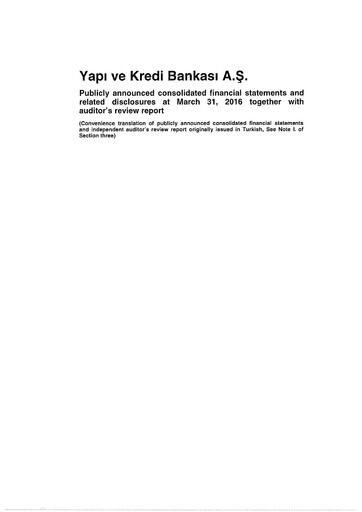 Thumbnail Yapı Kredi
 Quarterly Report 2016-q1