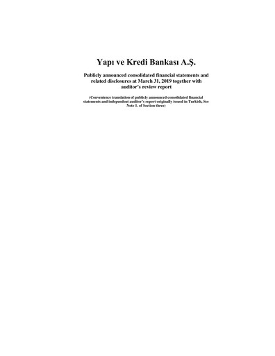 Thumbnail Yapı Kredi
 Quarterly Report 2019-q1