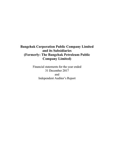 Miniature Bangchak Corporation Bilan financier 2017