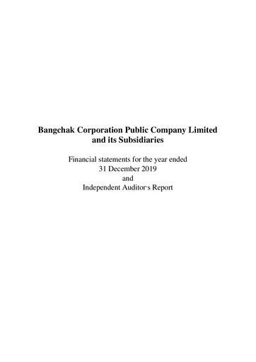 Miniature Bangchak Corporation Bilan financier 2019