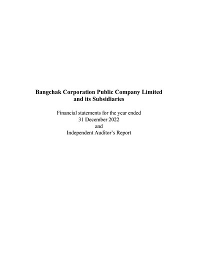 Miniature Bangchak Corporation Bilan financier 2022