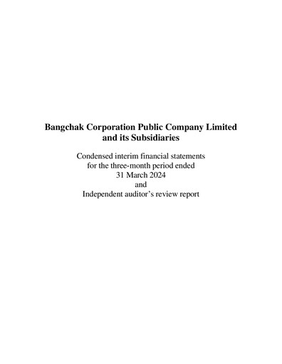 Thumbnail Bangchak Corporation Quarterly Report 2024-q1