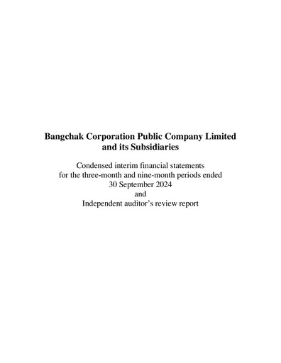 Thumbnail Bangchak Corporation Quarterly Report 2024-q3