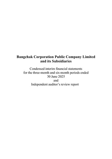 Thumbnail Bangchak Corporation Quarterly Report 2025-q2