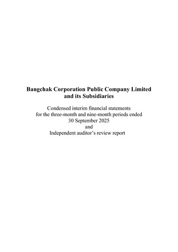Thumbnail Bangchak Corporation Quarterly Report 2025-q3