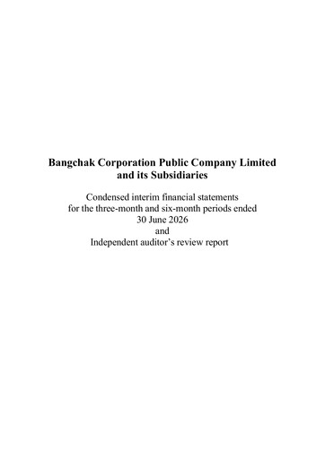 Thumbnail Bangchak Corporation Quarterly Report 2026-q2