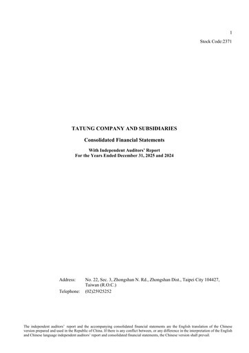 Thumbnail Tatung Co., Ltd. Financial Statement 2025