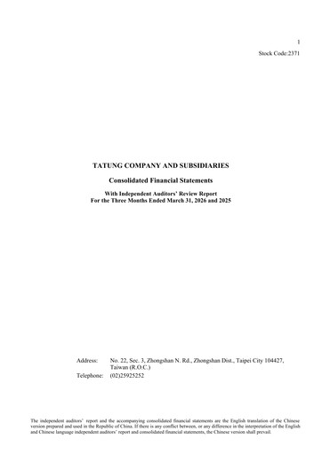 Thumbnail Tatung Co., Ltd. Quarterly Report 2026-q1
