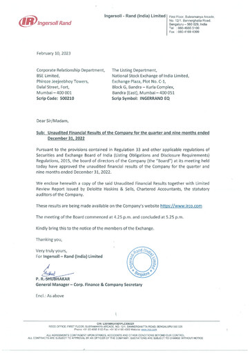 Thumbnail Ingersoll Rand India Quarterly Report 2022-q3