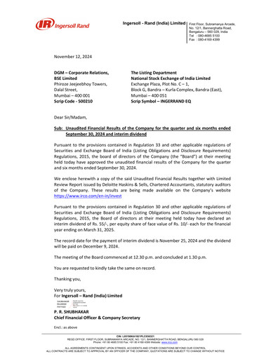 Thumbnail Ingersoll Rand India Quarterly Report 2024-q2
