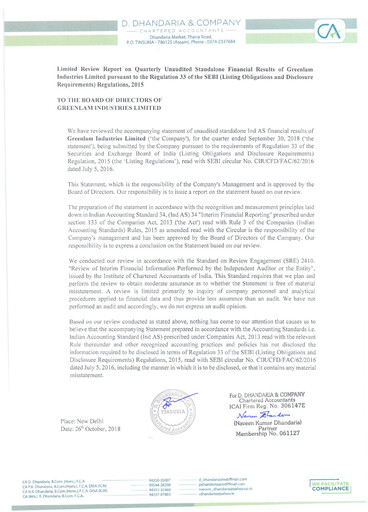 Thumbnail Greenlam Industries
 Quarterly Report 2018-q2
