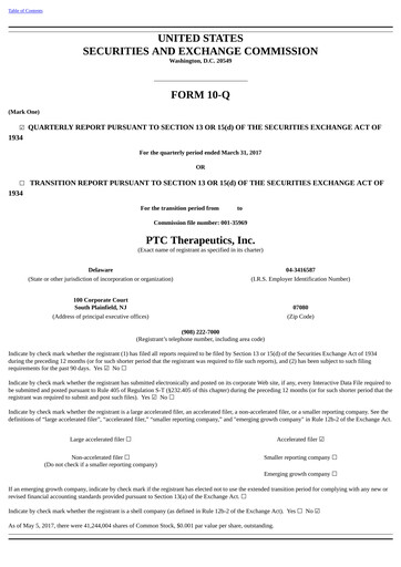 Thumbnail PTC Therapeutics
 Quarterly Report 2017-q1