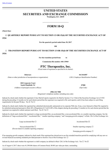 Thumbnail PTC Therapeutics
 Quarterly Report 2017-q2