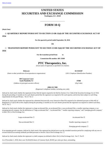 Thumbnail PTC Therapeutics
 Quarterly Report 2018-q3