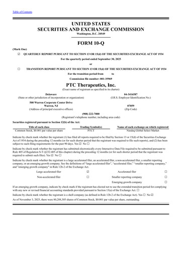 Thumbnail PTC Therapeutics
 Quarterly Report 2025-q3