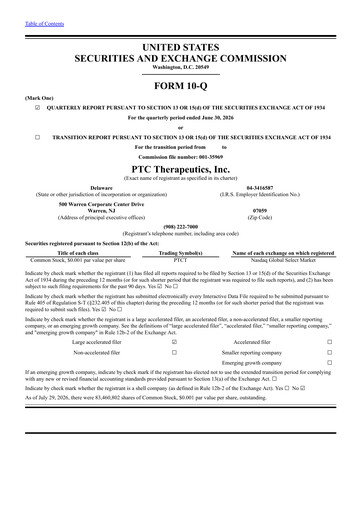 Thumbnail PTC Therapeutics
 Quarterly Report 2026-q2
