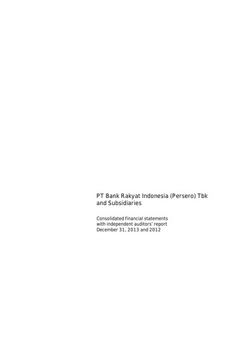 Thumbnail Bank Rakyat Indonesia
 Financial Statement 2013