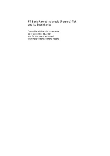 Thumbnail Bank Rakyat Indonesia
 Financial Statement 2014