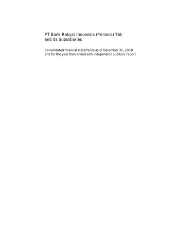 Thumbnail Bank Rakyat Indonesia
 Financial Statement 2018