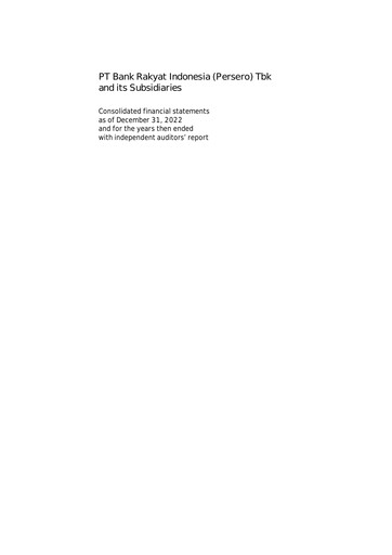 Thumbnail Bank Rakyat Indonesia
 Financial Statement 2022