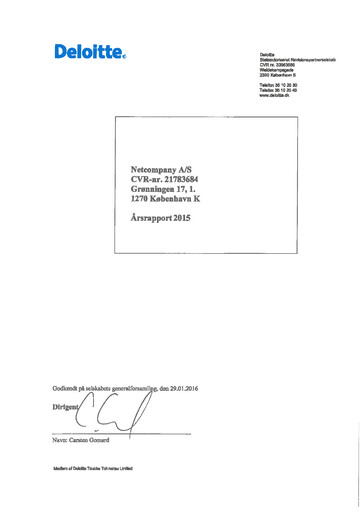 Thumbnail Netcompany Group Annual Report 2015