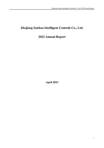 Miniature Zhejiang Sanhua Intelligent Controls Co.,Ltd Rapport annuel 2022