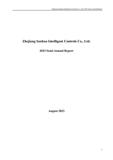 Thumbnail Zhejiang Sanhua Intelligent Controls Co.,Ltd Half-year Report 2023-h1