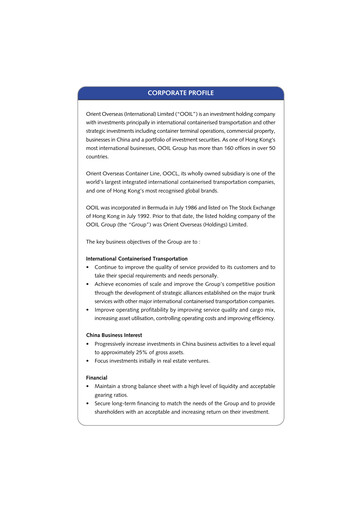 Vorschaubild Orient Overseas Container Line Jahresbericht 1999