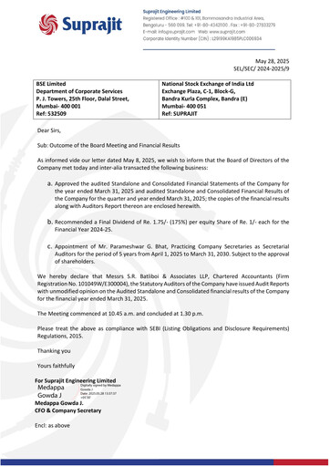 Vorschaubild Suprajit Engineering

 Finanzmitteilung 2024-2025