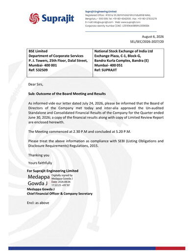 Thumbnail Suprajit Engineering

 Quarterly Report 2026-q1