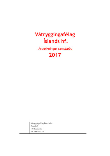 Thumbnail Vátryggingafélag Íslands Financial Statement 2017