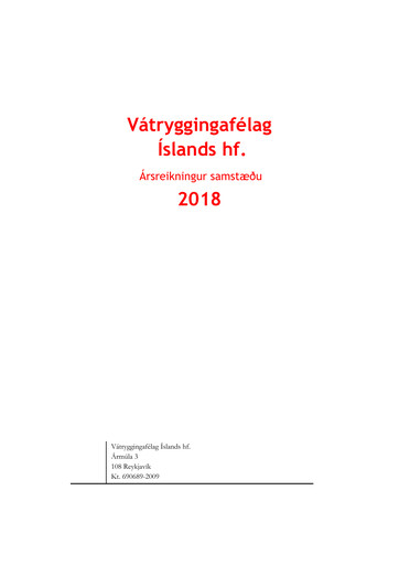 Thumbnail Vátryggingafélag Íslands Financial Statement 2018