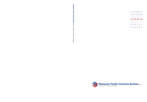 Thumbnail Malaysian Pacific Industries Annual Report 2003-2004