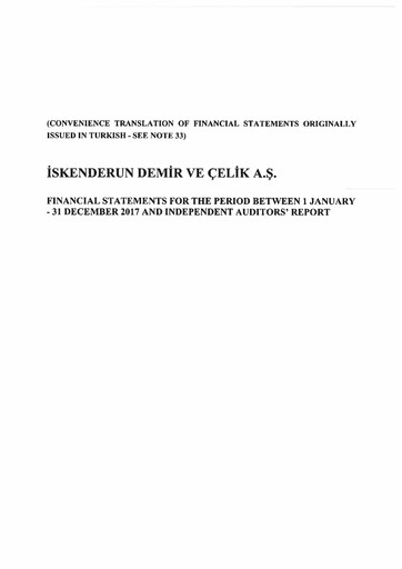 Thumbnail İsdemir Financial Statement 2017