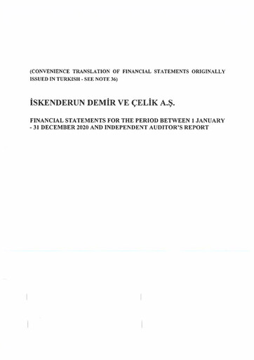 Thumbnail İsdemir Financial Statement 2020