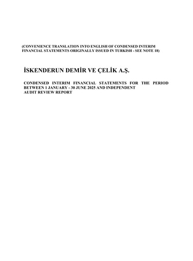 Thumbnail İsdemir Half-year Report 2025-h1