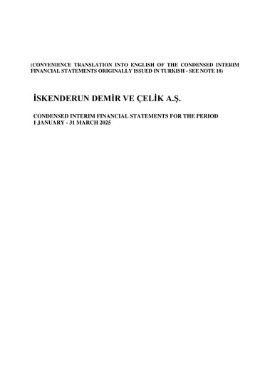 Thumbnail İsdemir Quarterly Report 2025-q1