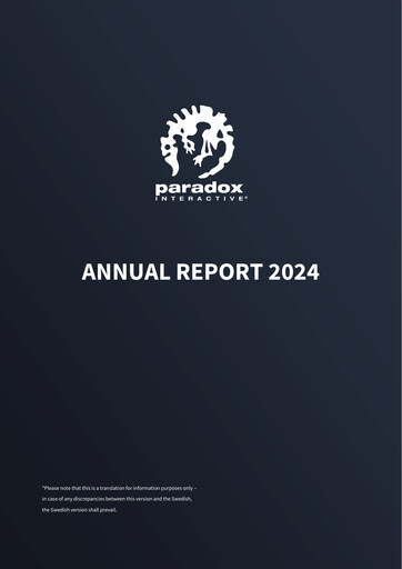 Thumbnail Paradox Interactive Annual Report 2024