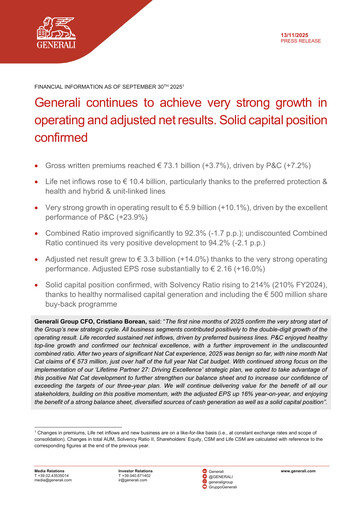 Thumbnail Generali Financial Statement 2025-9m