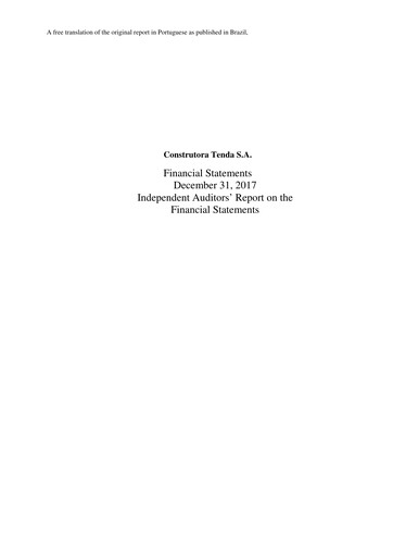 Thumbnail Construtora Tenda S.A. Financial Statement 2017