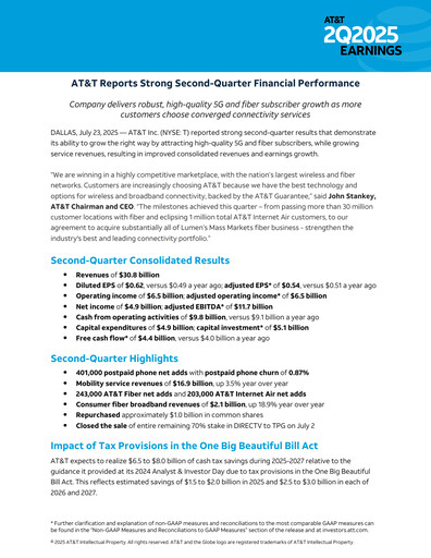 Miniature AT&T Rapport trimestriel 2025-q2