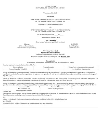 Thumbnail The Cigna Group Quarterly Report 2021-q2
