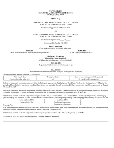 Thumbnail The Cigna Group Quarterly Report 2022-q2
