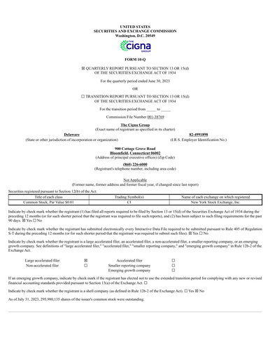 Thumbnail The Cigna Group Quarterly Report 2023-q2