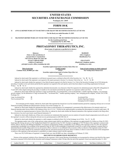 Thumbnail Protagonist Therapeutics
 Annual Report 2023