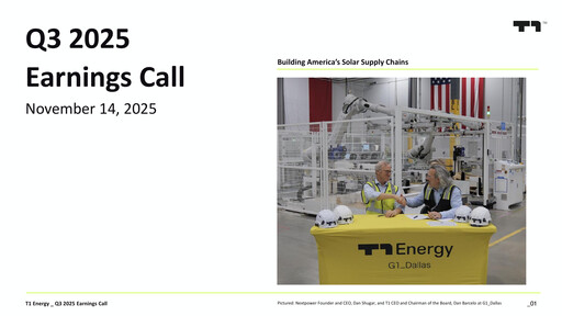 Thumbnail T1 Energy Quarterly Report 2025-q3