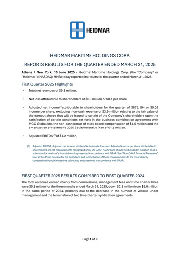 Thumbnail Heidmar Maritime Holdings Quarterly Report 2025-q1